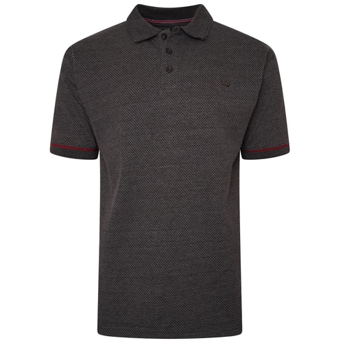 KAM Premium Birdseye Jersey Polo Shirt Charcoal